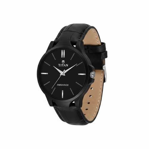 Dual Legacy men's analog leather watch with silver case